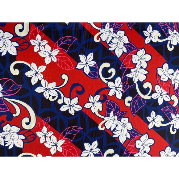 Hawaiian Tropical Hibiscus Polynesian Fabric Peach Skin Fabric by the Yard 58" - Picture 4 of 4